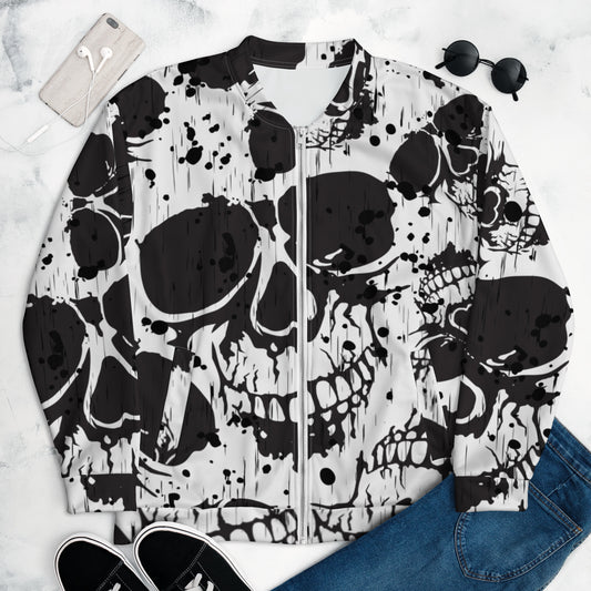 Manic Skull Unisex Bomber Jacket - TSlater Designs