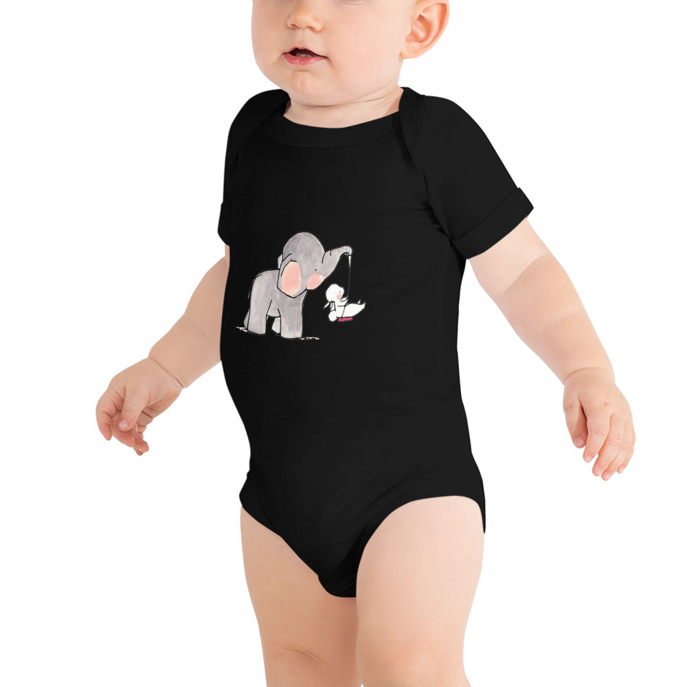 Baby Elephant Baby short sleeve one piece - TSlater Designs