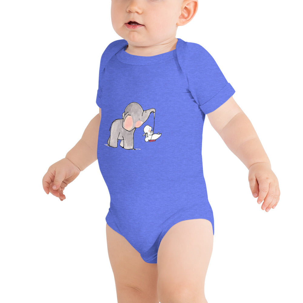 Baby Elephant Baby short sleeve one piece - TSlater Designs