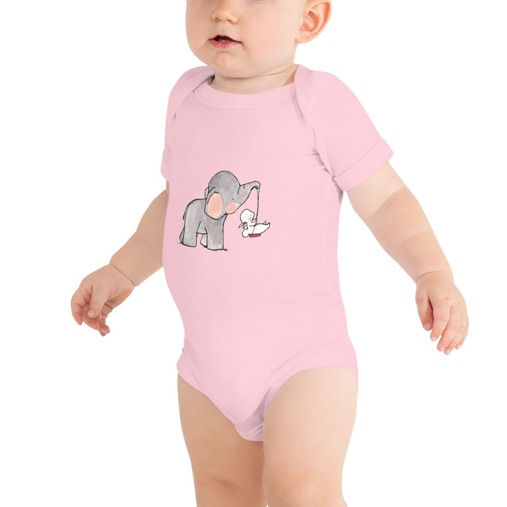 Baby Elephant Baby short sleeve one piece - TSlater Designs