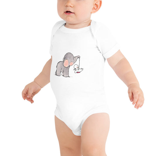 Baby Elephant Baby short sleeve one piece - TSlater Designs