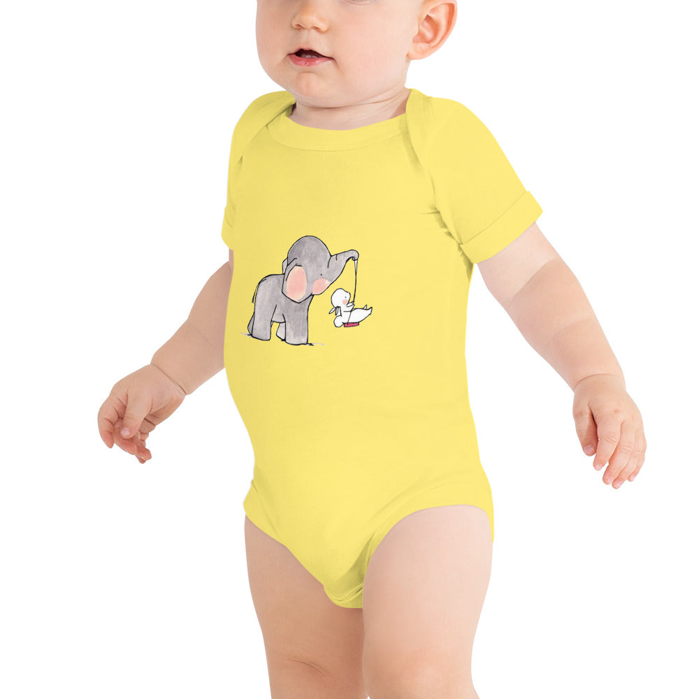 Baby Elephant Baby short sleeve one piece - TSlater Designs