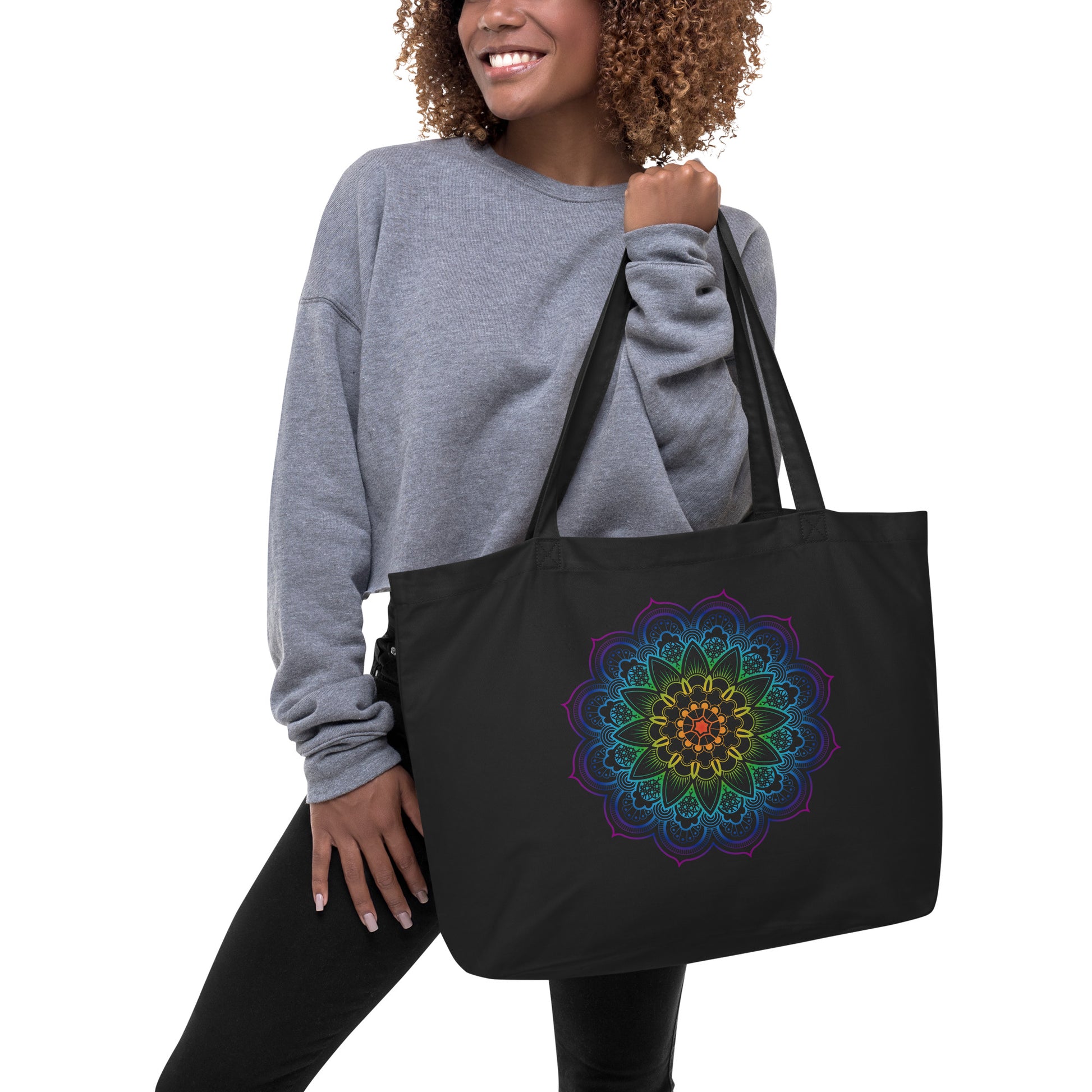 Rainbow Zen Large organic tote bag - TSlater Designs