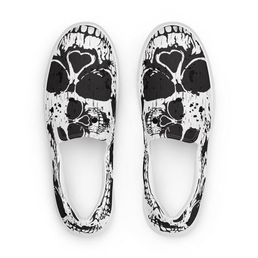 Manic Skull Men’s slip-on canvas shoes - TSlater Designs