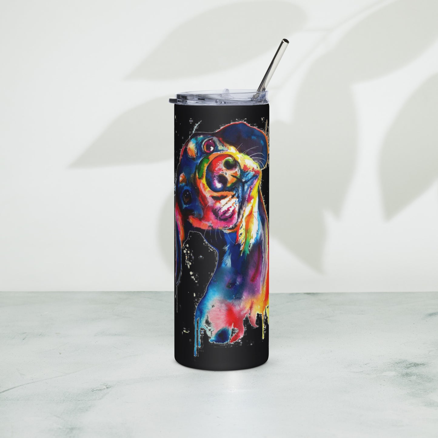 Watercolor Dachshund Stainless steel tumbler - TSlater Designs