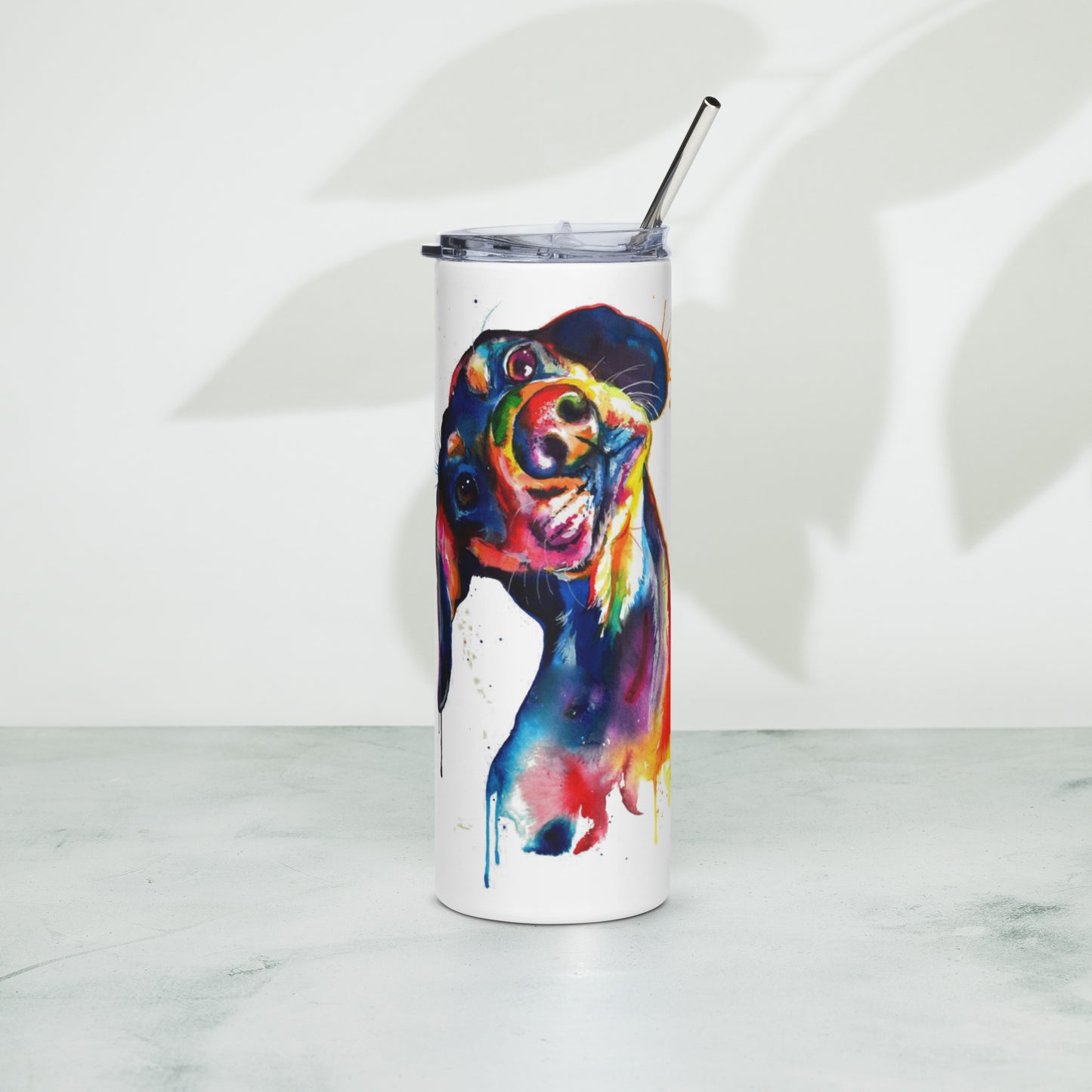 Watercolor Dachshund Stainless steel tumbler - TSlater Designs