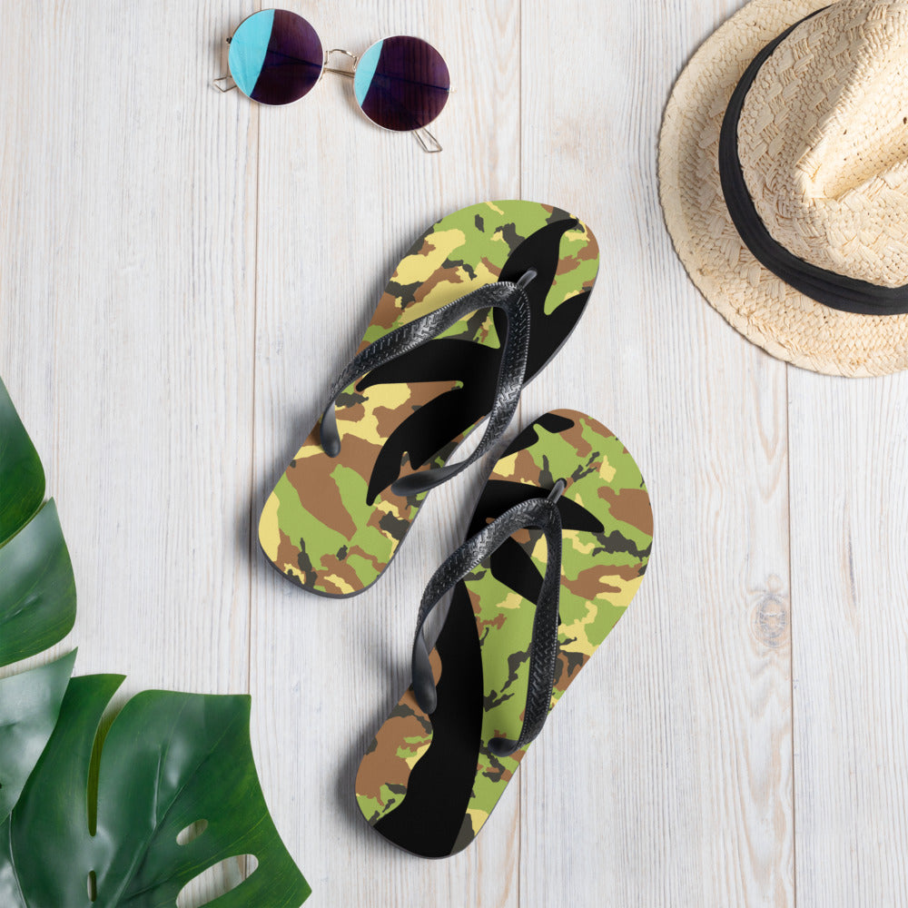 Green Camo palm-tree Flip-Flops - TSlater Designs