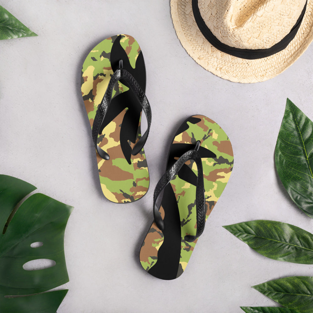 Green Camo palm-tree Flip-Flops - TSlater Designs