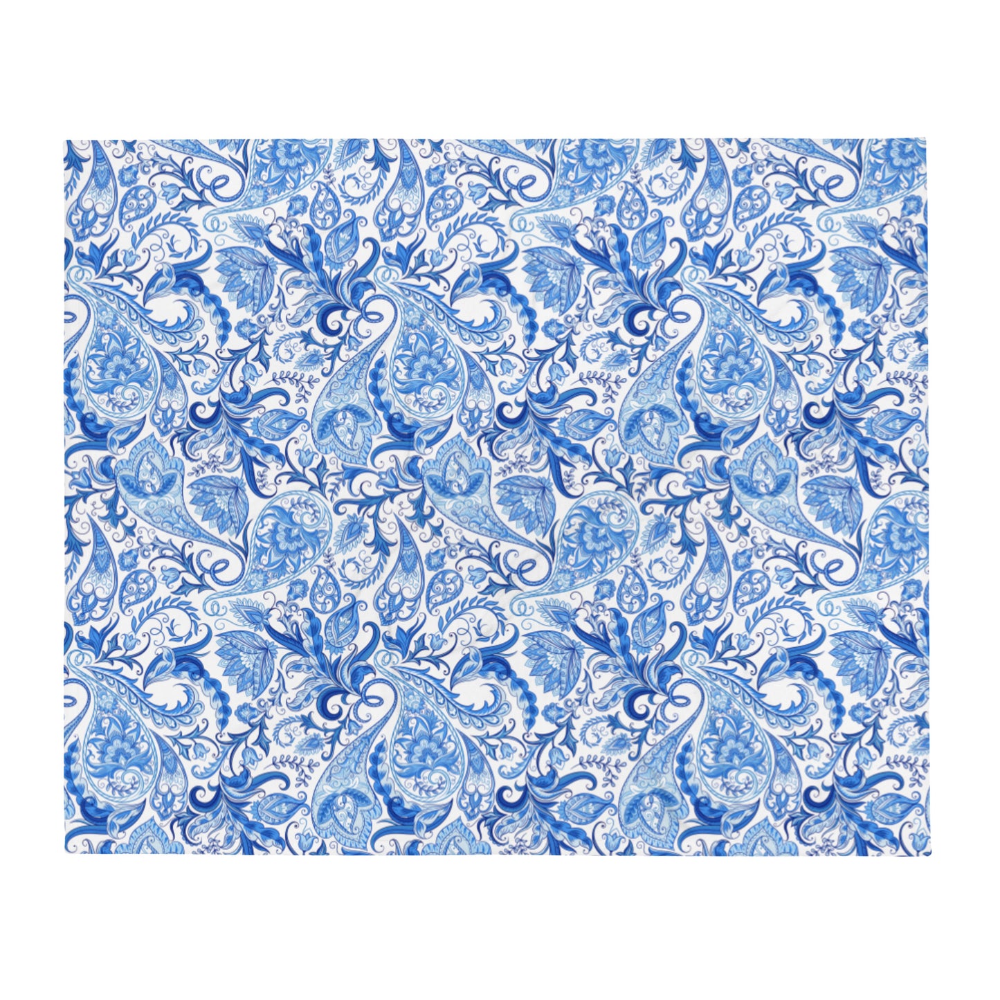 Blue Paisley Throw Blanket