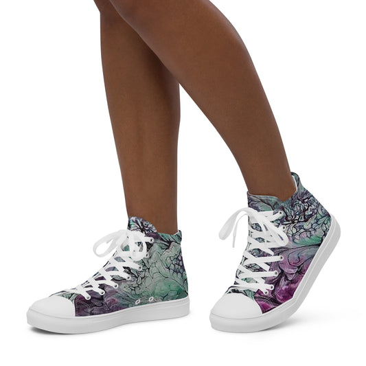 Amethyst Lily high top canvas shoes - TSlater Designs